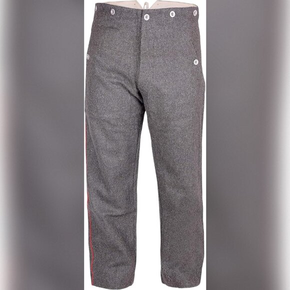 German Model 1907/10 Field-Grey Wool Piped Trousers (Medium 40 inch) - Picture 1 of 8